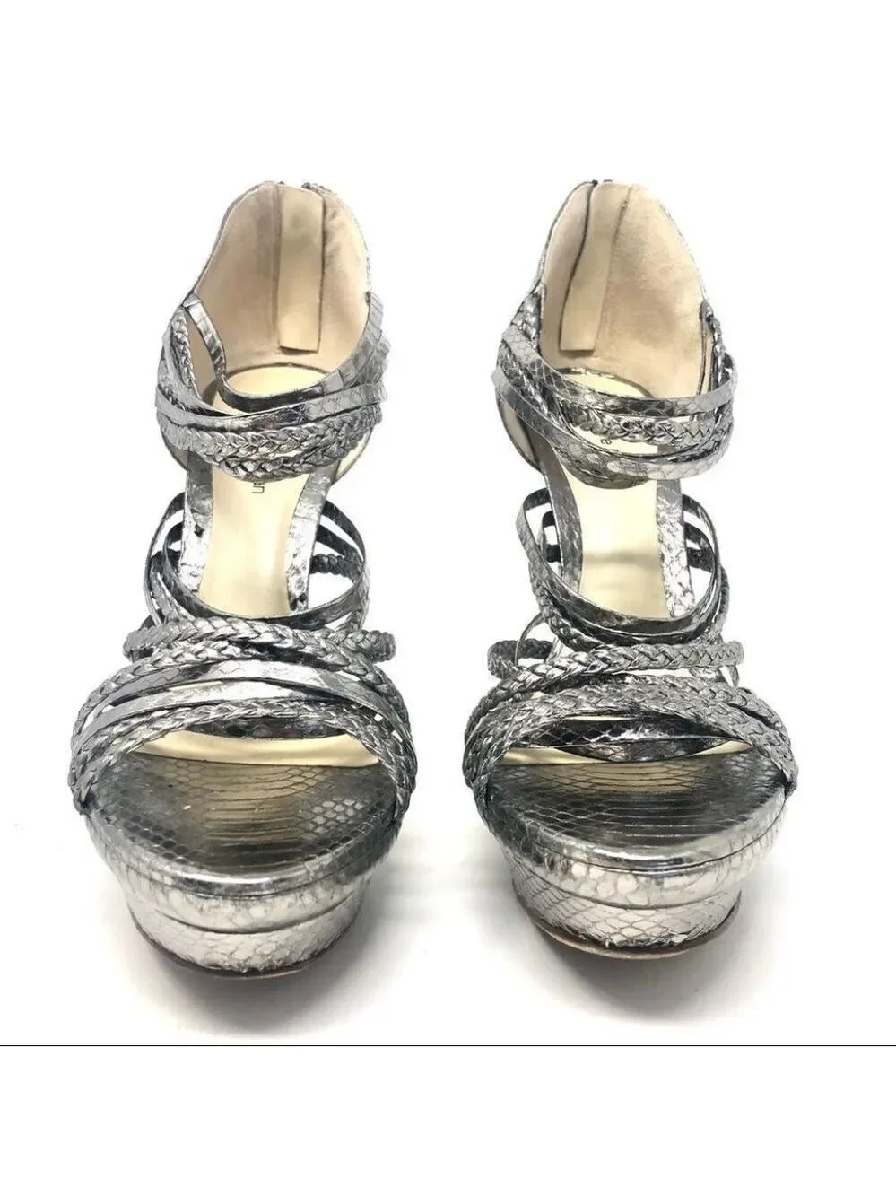 Alexandre Birman Python & Leather Platform Sandals